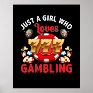 Funny girl loves Gambling word art Casino  Poster