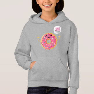 Funny Girls Hoodie Purple Doughnut Worry Be Happy