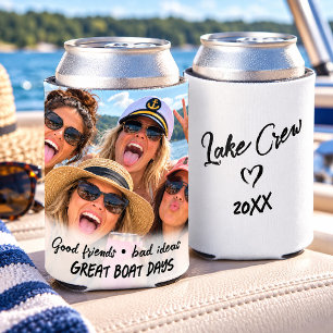 Funny Girls Lake Trip Custom Photo Can Cooler