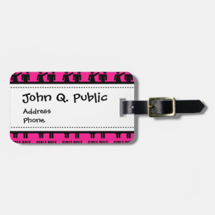 Funny Girls Rule Hot Pink Feminist Gifts Luggage Tag