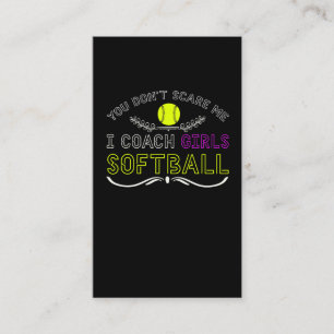 Funny Girls Softball Coach Business Card