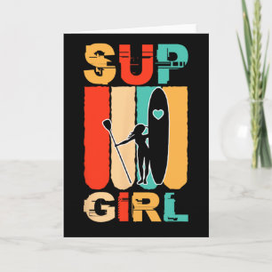 Funny Girls Sup Stand Up Paddling Surfer Surfing W Card