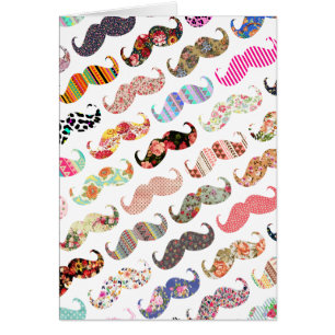 Funny Girly Colourful Patterns Moustaches
