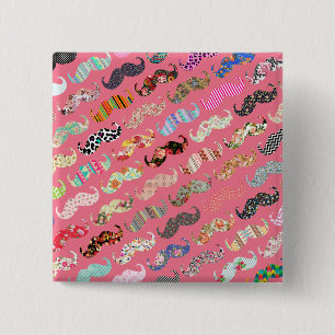Funny Girly Colourful Pink Aztec Patterns 15 Cm Square Badge