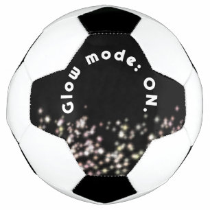 Funny girly glow glitter inspirational sparkling soccer ball
