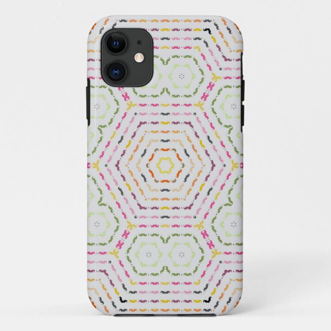 Funny Girly Moustache Case-Mate iPhone Case (Back)