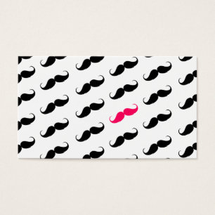 Funny Girly Pink And Black Moustache Pattern