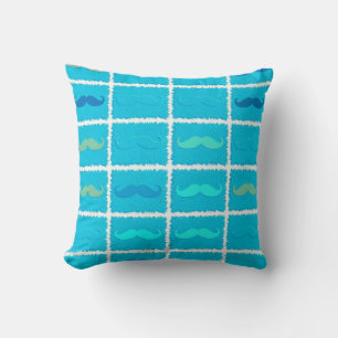 Funny Girly Purple Moustache Cushion