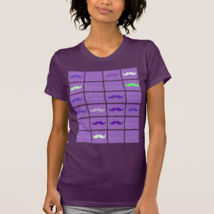 Funny Girly Purple Moustaches T-Shirt