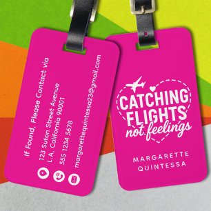 Funny Girly Travel Sassy Quote Hot Pink Vacation Luggage Tag