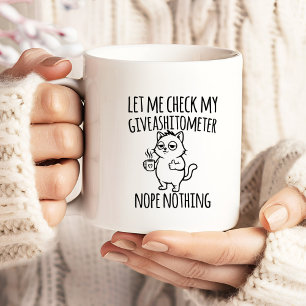 Funny Giveashitometer Sarcastic Gift for Coworkers Large Coffee Mug