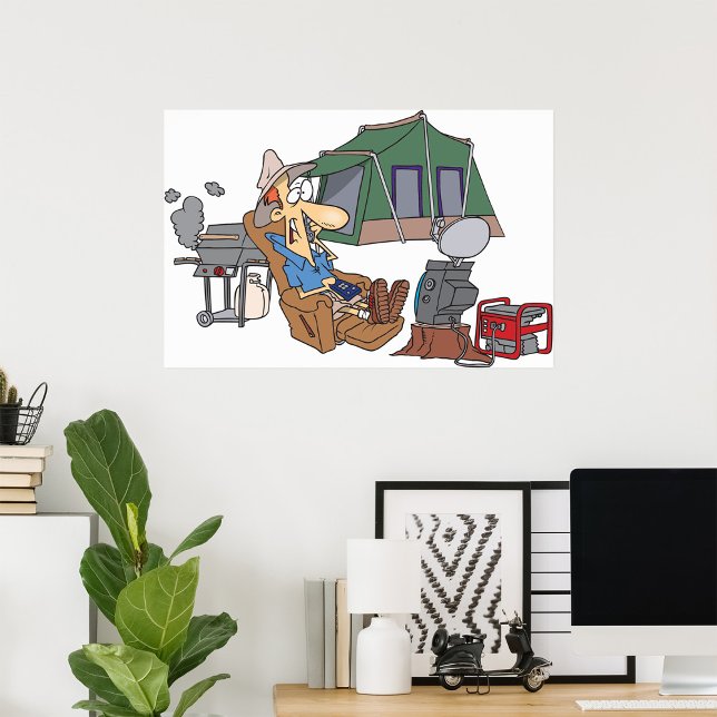 Funny Glamping Cartoon Luxury Camping  Poster (Creator Uploaded)