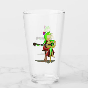 Funny Glass with Frog Playing Guitar