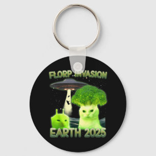 Funny Glerp Glorp Funny Alien Cat Meme Vintage T-s Key Ring