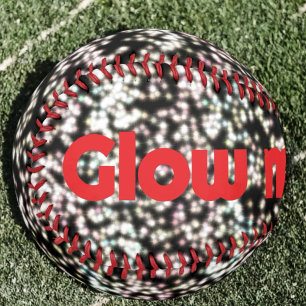 “Funny glow mode on glitter red black 80th 90th Baseball