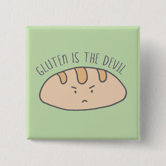 Funny Gluten is the Devil Gluten Free 15 Cm Square Badge