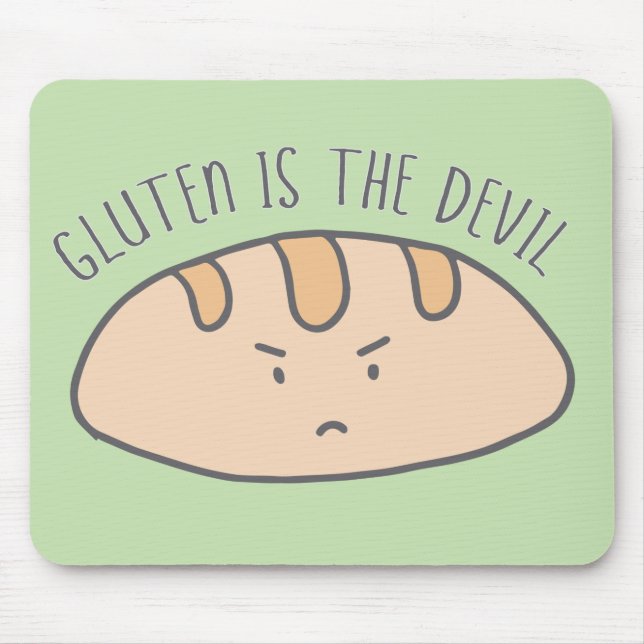 Funny Gluten is the Devil Gluten Free Mouse Pad (Front)