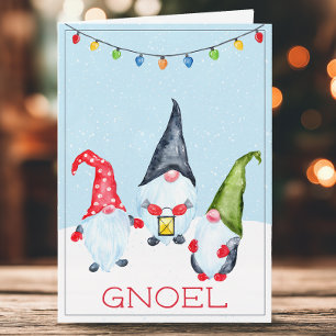 Funny Gnoel Christmas Gnomes Holiday Card