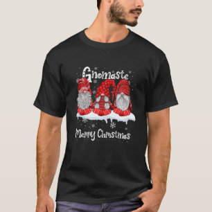 Funny Gnomaste Merry Christmas Gnomes Yoga Lovers T-Shirt