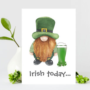 Funny Gnome Beer Hangover St Patricks Day Card
