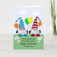 Funny Gnome Birthday Card