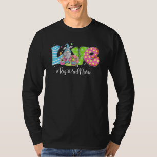 Funny Gnome Bunny Love Registered Nurse Easter Chr T-Shirt
