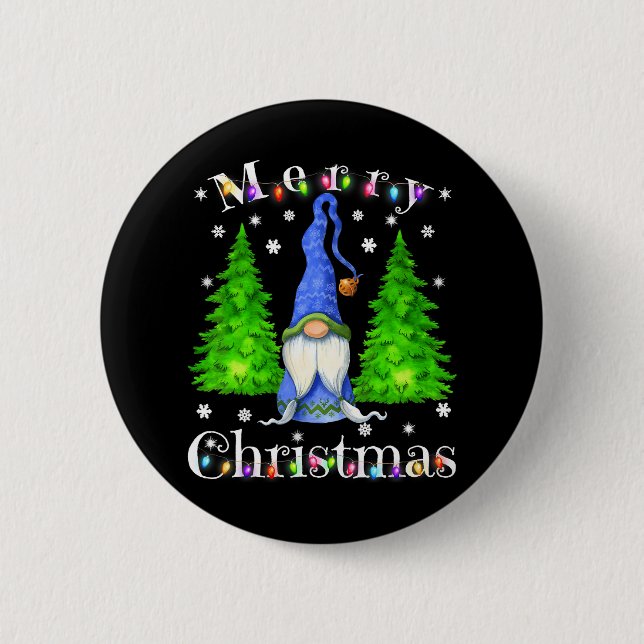 Funny Gnome Christmas Garden Gnome Merry 6 Cm Round Badge (Front)