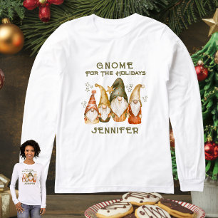 Funny Gnome Christmas Holiday With Name Tri-Blend Shirt
