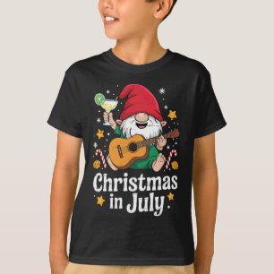 Funny Gnome Christmas In July Summer Xmas Beach Va T-Shirt