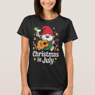 Funny Gnome Christmas In July Summer Xmas Beach Va T-Shirt