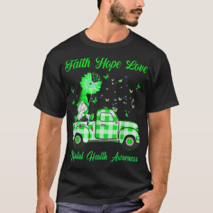 Funny Gnome Faith Hope Love Mental Health Awarenes T-Shirt