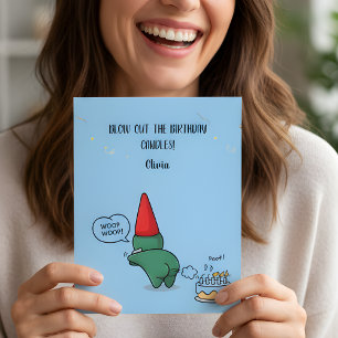 Funny Gnome Fart Blow Out The Birthday Invitation