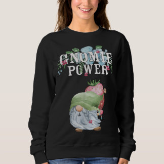 Funny Gnome Flower Power Unique Gnomie With Strawb Sweatshirt