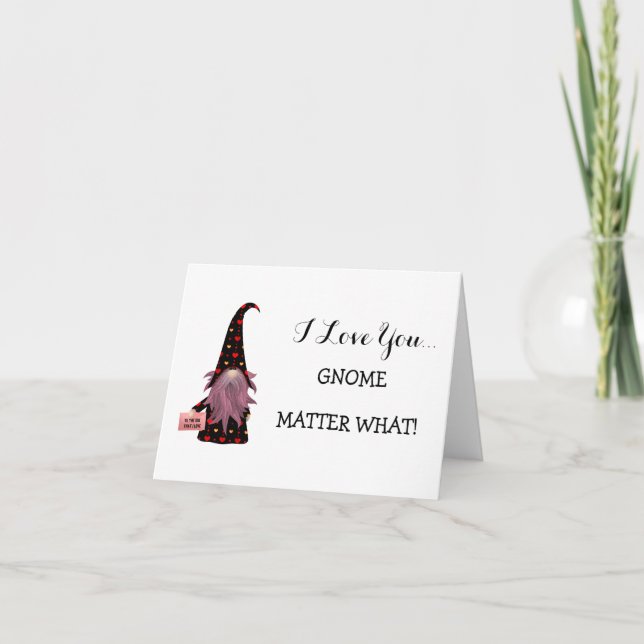 Funny gnome i love you Valentine/ anniversary Holiday Card (Front)