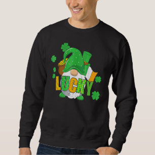 Funny Gnome Lucky St Patrick's Day Irish Shamrock Sweatshirt
