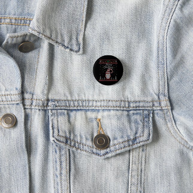 Funny Gnome Merry Christmas 3 Cm Round Badge (In Situ)