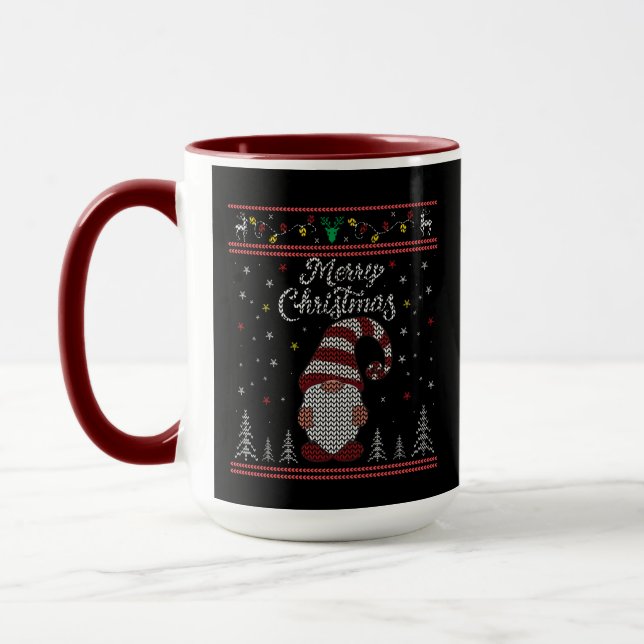 Funny Gnome Merry Christmas Mug (Left)