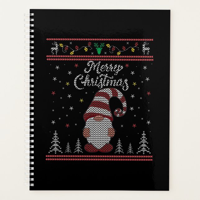 Funny Gnome Merry Christmas Planner (Front)