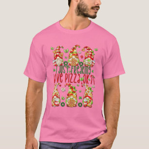 Funny Gnome Pizza Birthday Party Design For Girls T-Shirt