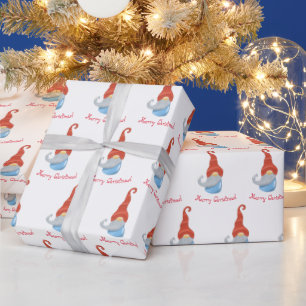Funny gnome wrapping paper