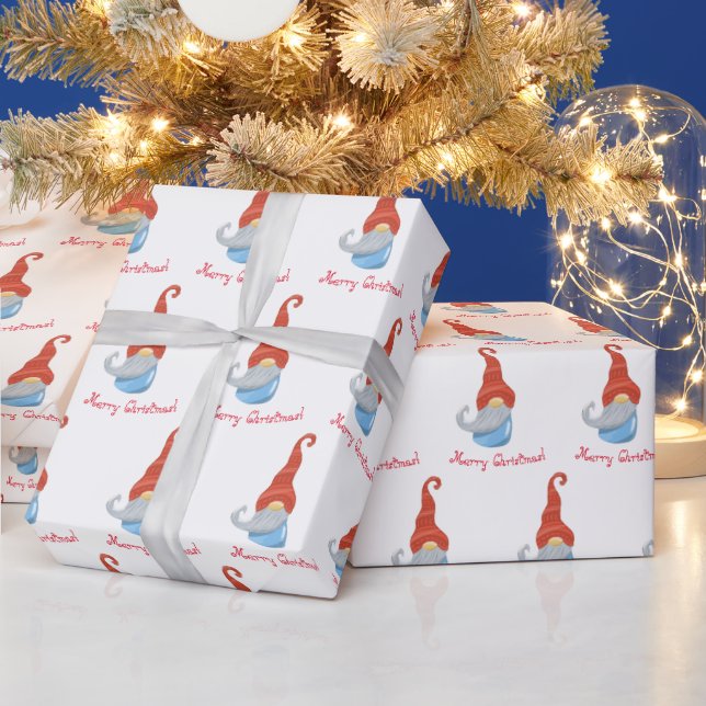 Funny gnome  wrapping paper (Holidays)