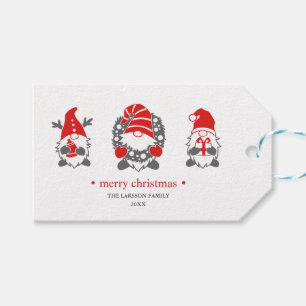 Funny Gnomes Christmas Holidays White Gift Tags