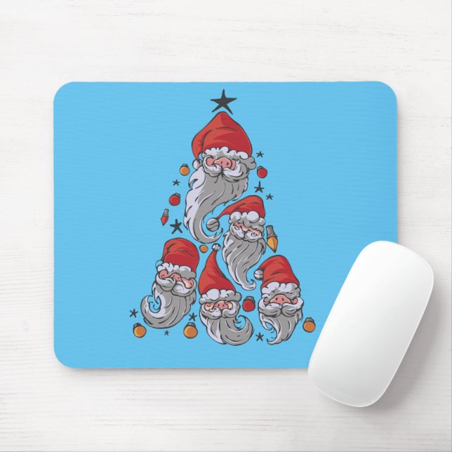 Funny Gnomes Christmas Tree Mouse Pad (With Mouse)