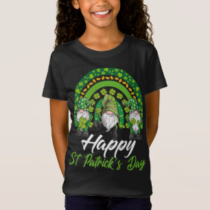 Funny Gnomes Happy St Patrick's Lucky Irish Rainbo T-Shirt