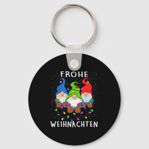 Funny Gnomes Merry Christmas Frohe Weihnachten Key Ring
