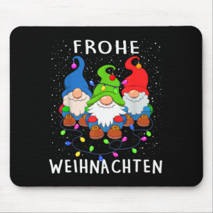 Funny Gnomes Merry Christmas Frohe Weihnachten Mouse Pad