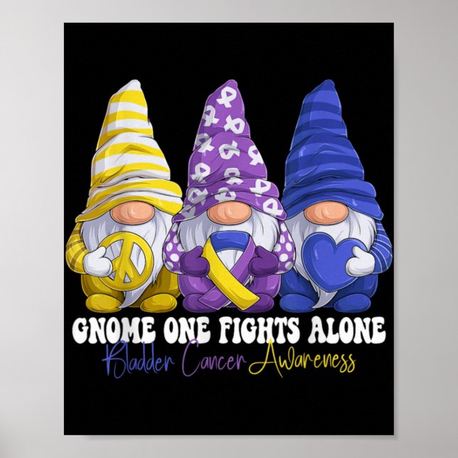 Funny Gnomies Bladder Cancer Awareness Month Purpl Poster (Front)