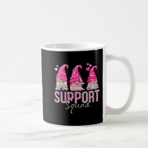 Funny Gnomies Support Squad Breast Cancer Awarenes Coffee Mug