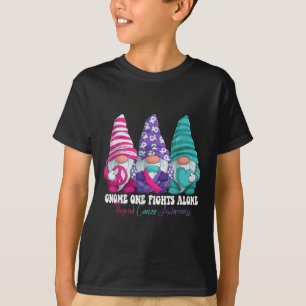 Funny Gnomies Thyroid Cancer Awareness Month Ribbo T-Shirt