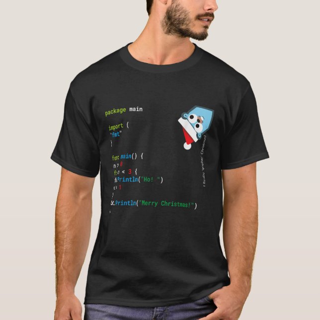 Funny Go Golang Christmas Xmas T Shirt (Front)
